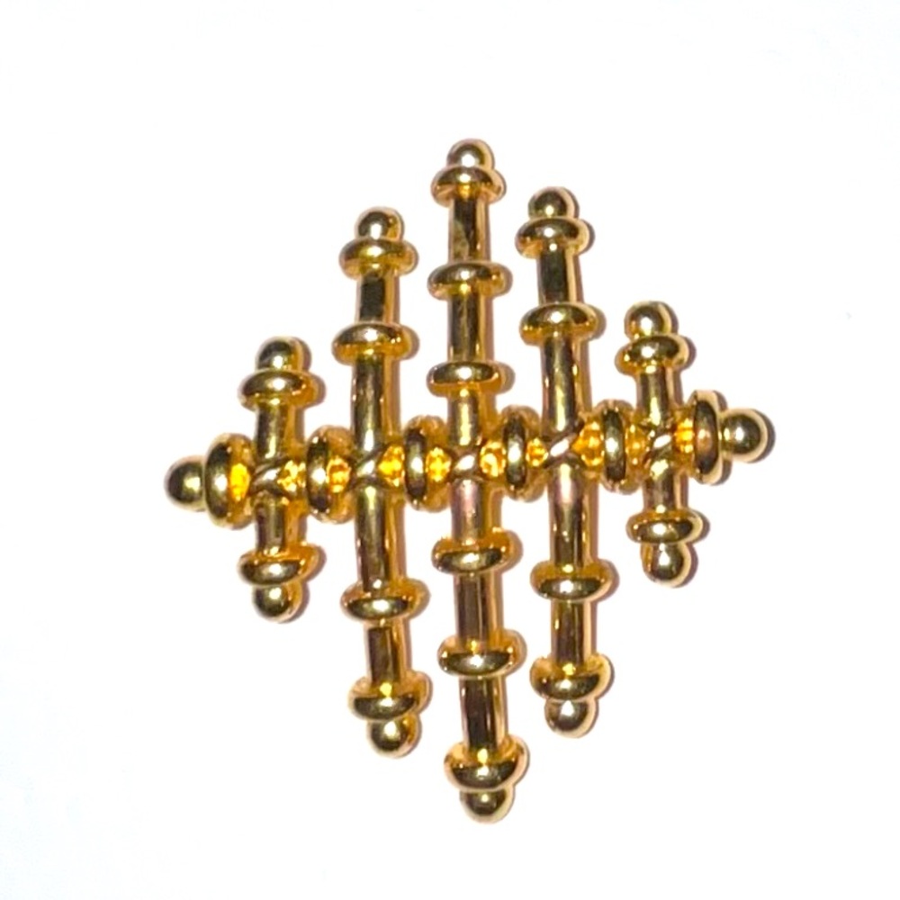 Vintage Monet Brooch pin gold tone geometric design